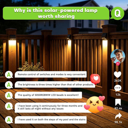 Solar Fence Lights Outdoor with Remote,12 Modes &12 PACK Solar Wall Lights8