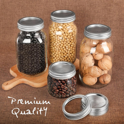 56PCS Canning Lids with Rings for Mason Regular Mouth 70Mm | 28 Lids + 28 Rings, Food Grade Material, for Canning Food Fruits DIY4