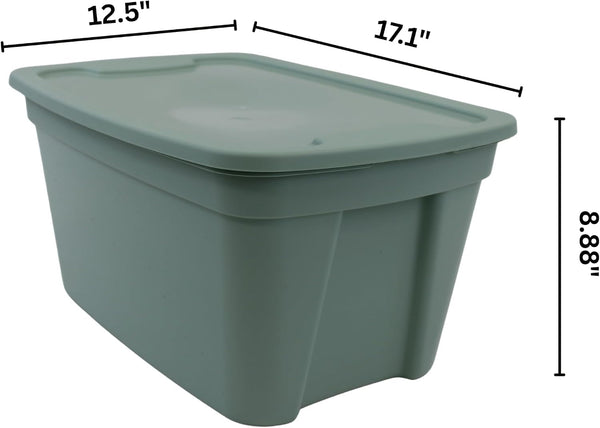 Edge Plastics Classic Storage Tote, Durable Storage in for Home or Garage with Secure Snap Lid Designed for Stacking (6, Light Green, 5 Gallon)3