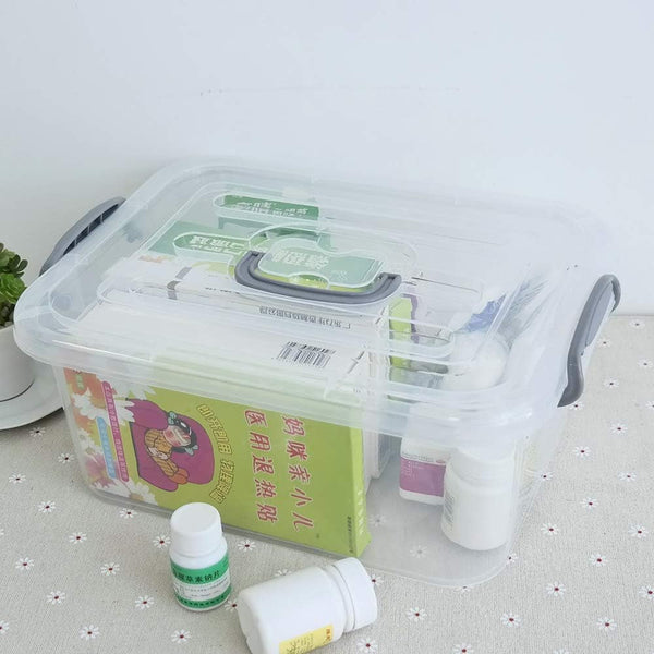 2-Pack Clear Storage Latch Box, Plastic Containers with Lids, 8 L7