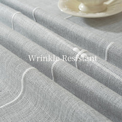 Linen Table Cloth Rectangle Tables 53X70 Inch Plaid Gray Tablecloth6