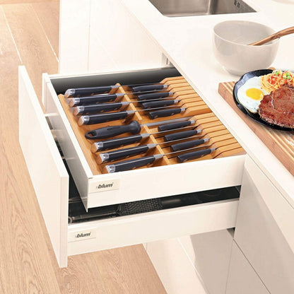 In-Drawer Knife Block Bamboo Kitchen Knives Drawer Organizer Large6