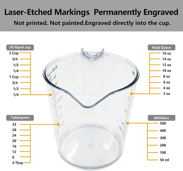 1 Cup (250Ml) Measuring Cup, Laser-Etched Oz/Cup/Ml/Tbsp, Small Plastic Measuring Cup with Handle for Baking, Hair Color & Resin6