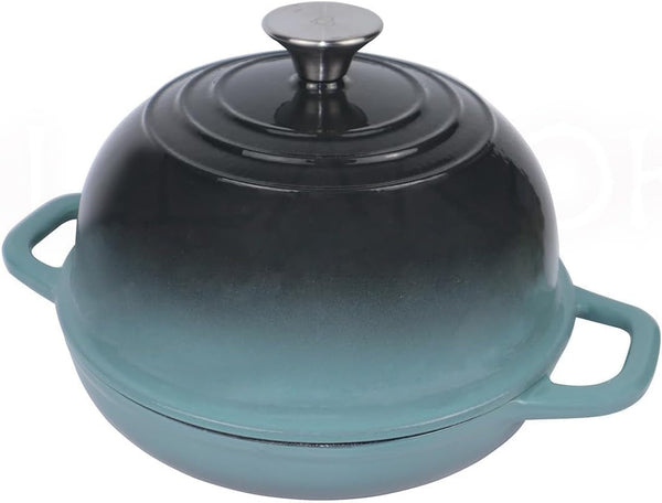 Dutch Oven for Bread Baking, Enameled Cast Iron Dutch Oven Pot with Lid, Bread Oven for Sourdough Bread Baking, Cast Iron Bread Pan, 5 Qt Cyan5