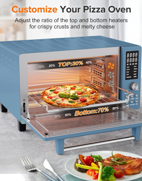 Bravo Pro Smart Air Fryer Toaster Oven Countertop Combo | 10-In-1 Cooking Functions, 1800W, 50-450°F, 21-Qt, Pfas-Free, Upgraded Super Convection, Cozy Blue5