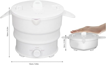 Foldable Electric Cooking Pot, 1.2L Hot Pot Cooking, Folding Electric Travel Pot with Stainless Steel Bottom Household for Camp, Dorm, Multi-Function Ramen Cooker4