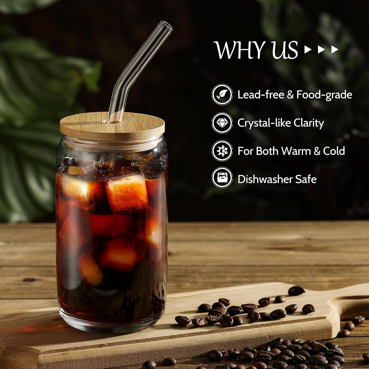 12pcs-set-glass-cups-with-bamboo-lids-and-glass-straw-beer-shaped-drinking-glasses-16-oz-iced-coffee-glasses-cute-tumbler-cup-for-smoothie-boba-tea-whiskey-water-4-cleaning-brushes