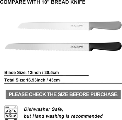 Serrated Bread Knife for Homemade Bread, 12 Inch Stainless Steel9