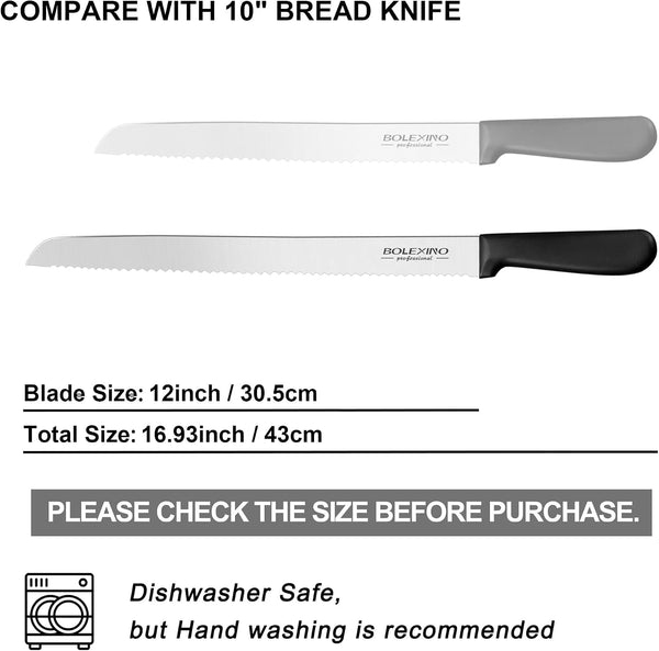 Serrated Bread Knife for Homemade Bread, 12 Inch Stainless Steel9