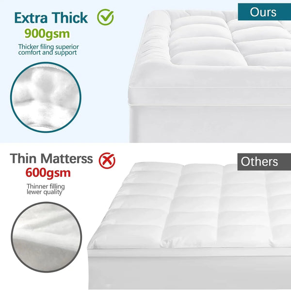 Twin XL Mattress Topper - Soft Cooling Mattress Pad for College Dorm Room Essentials - Extra Thick Long Protector Cover for Back Pain, Single Bed Topper Pillow Top with 8''-21'' Deep Pocket2