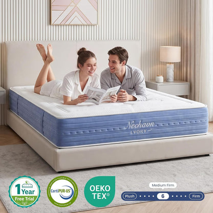 King Mattress, 12 Inch Cooling Gel Memory Foam King Size Hybrid Mattress for Cool Night Sleep, 5-Zone Ergo Support for Pressure Relief, Medium Plush Feel, Certipur-Us Certified7