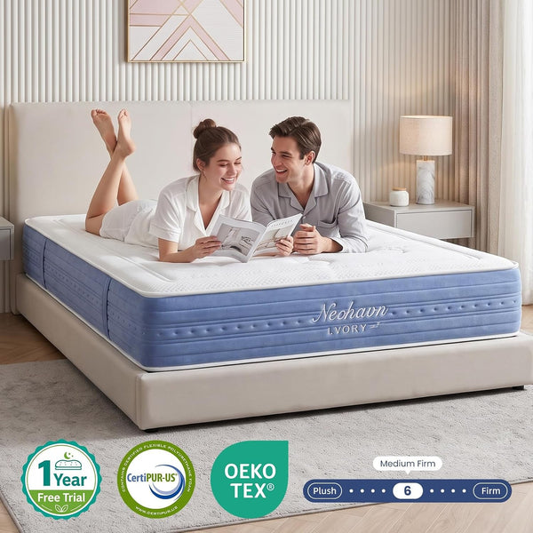 King Mattress, 12 Inch Cooling Gel Memory Foam King Size Hybrid Mattress for Cool Night Sleep, 5-Zone Ergo Support for Pressure Relief, Medium Plush Feel, Certipur-Us Certified7