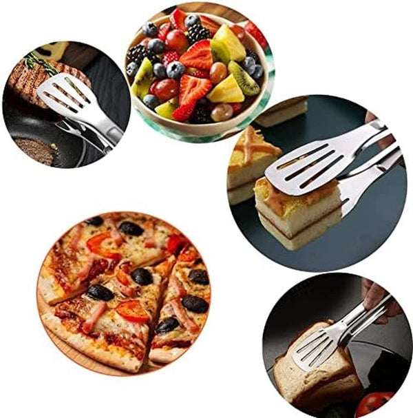 Serving Tong Kitchen Tongs,Buffet Tongs, Stainless Steel Food Tong Serving Tong,Small Tongs 6 Pack (7 Inch)4