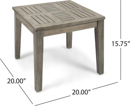 Hampton Outdoor 3 Piece Acacia Wood and Wicker Conversation Set with Club Chairs and Side Table, 28.25 "W X 31 "D X 31.5 "H, Mixed Black + Weathered Gray6