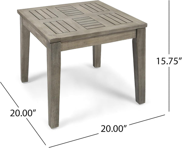 Hampton Outdoor 3 Piece Acacia Wood and Wicker Conversation Set with Club Chairs and Side Table, 28.25 "W X 31 "D X 31.5 "H, Mixed Black + Weathered Gray6