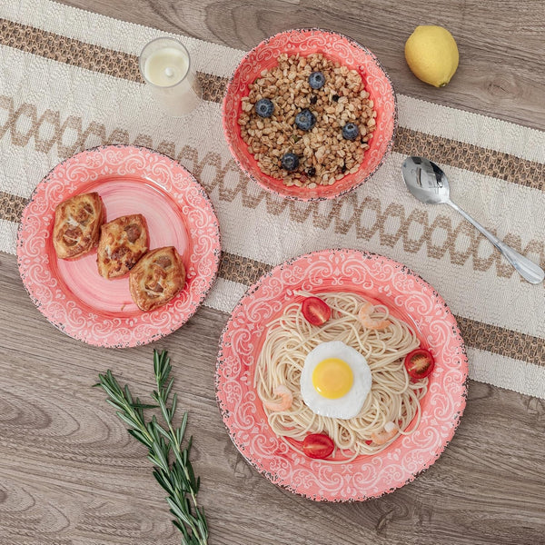 Farmhouse Rustic Melamine Dinnerware Set, 12 Piece Service for 43