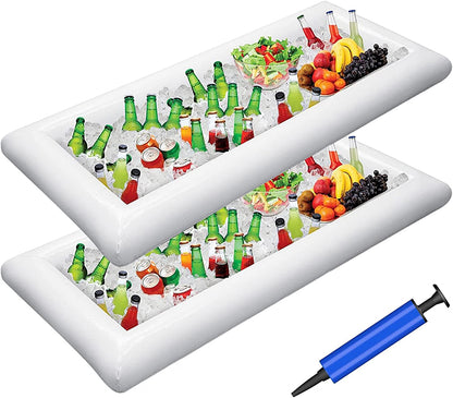 Inflatable Serving Bars Ice Buffet Salad Serving Trays Food Drink Holder Cooler Containers Indoor Outdoor BBQ Picnic Pool Party Supplies Luau Cooler W Drain Plug1