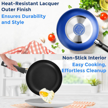 20-Piece Blue Cookware Set with Knives - Includes Multi-Sized Pots and Pans Set Non Stick with Lids and Utensils, Heat Resistant, Dishwasher Safe4