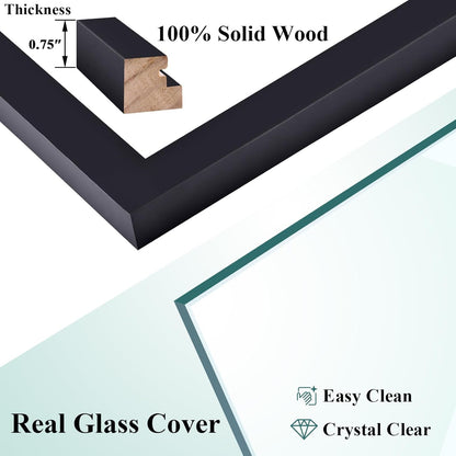 5X7 Solid Wood Picture Frame with Real Glass Cover Black7