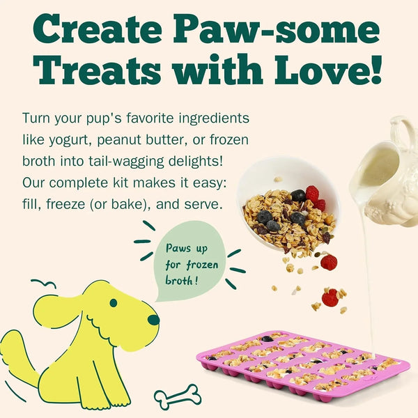 4 Pack Silicone Dog Treat Molds with Container and Ice Tong, Non-Stick Puppy Paw and Bone Shaped Set with Bin, Silicone Mold for Pupsicle, Chocolate, Gummy, Candy, Baking, Jelly, Ice Cube, Pudding7