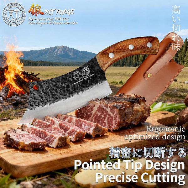 Authentic FULL TANG 6.2 Inch Kitchen Knife Chef Knives with Carrying Leather Sheath Slicing Cutting Butcher Knives for Meat Vegetable Cooking Tool, Meat Cleaver5