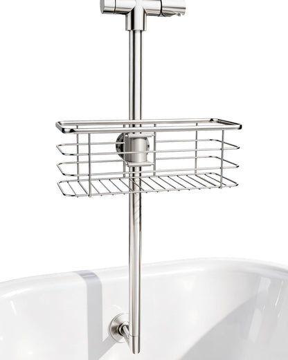 Shower Slide Bar Caddy Basket, Stainless Steel, 11 X 4.2 X 3.9 Inch, Adjustable Pole-Mounted Organizer for Shampoo and Body Wash1