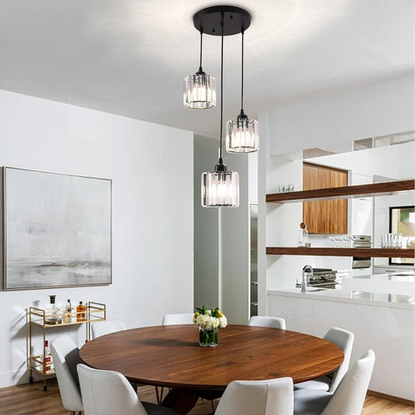 3 Lights Adjustable Height Chandelier E26 Bulb Base5