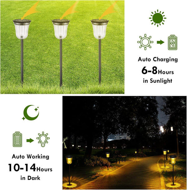 Solar Pathway Lights Outdoor - 2 Pack Outdoor Solar Lights for Yard6