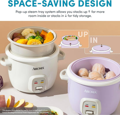 ® Corecoat Rice Cooker with Pop-Up Food Steaming Basket (4 Cups Cooked, 2 Cups Uncooked, 1 Qt)3