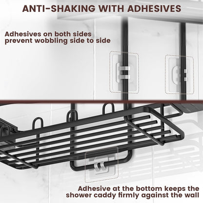 Rustproof Shower Caddy Hanging with Soap Holders for Bathroom, Black4