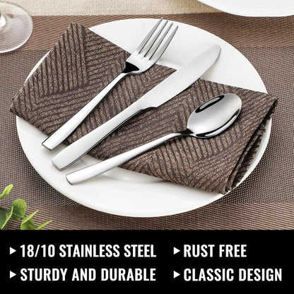 48-Piece Silverware Set with Steak Knives for 8, 18/8 Stainless Steel Flatware Cutlery Set for Home Kitchen Restaurant Hotel, Kitchen Utensils Set, Mirror Polished, Dishwasher Safe2