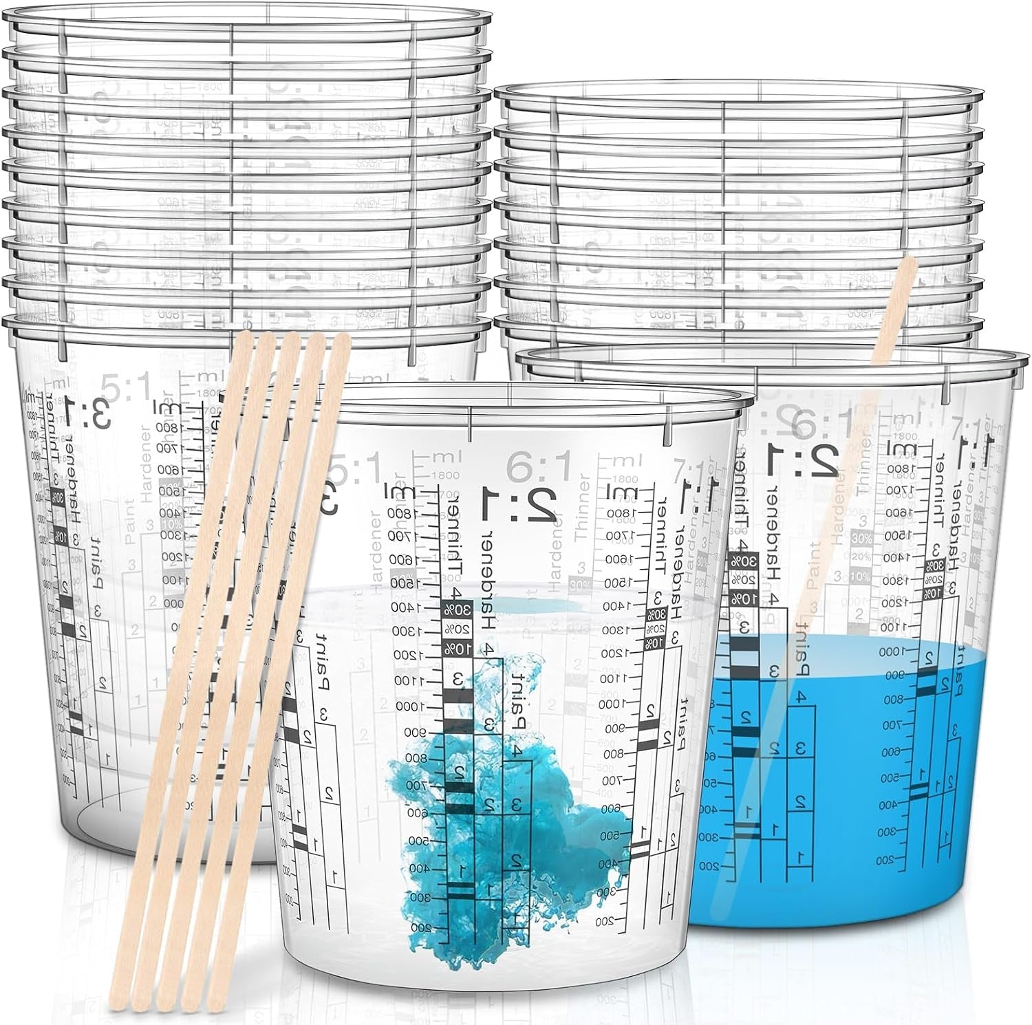 24-pcs-64-oz-1800-ml-paint-measuring-cups-mixing-cups-with-graduated-and-20-pcs-paint-mixing-sticks-plastic-disposable-resin-automotive-epoxy-mixing-cup-for-paint-kitchen-cooking-baking