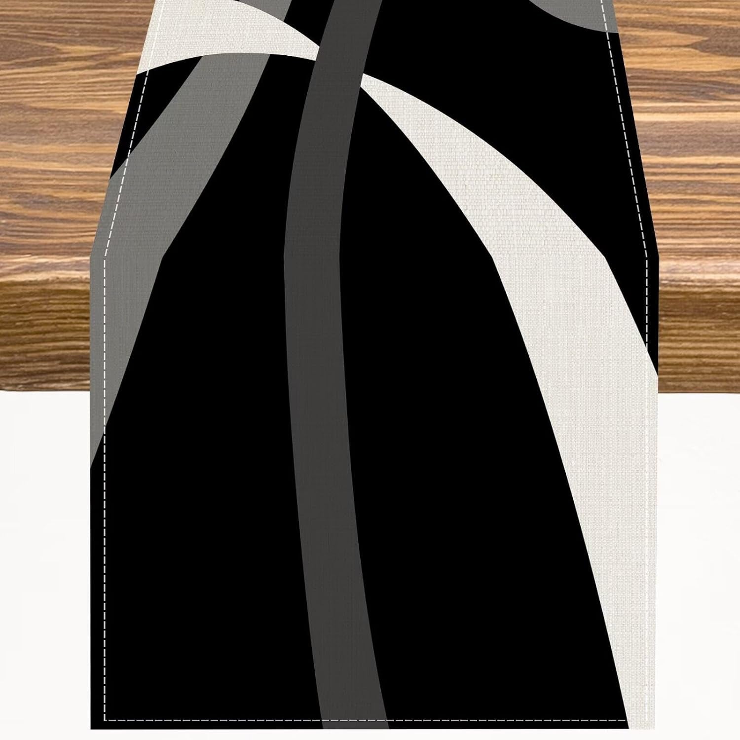 gray-abstract-geometric-table-runner-grey-and-white-striped-black-background-modern-kitchen-dinner-runner-for-indoor-home-living-room-party-dining-table-decoration-13x72