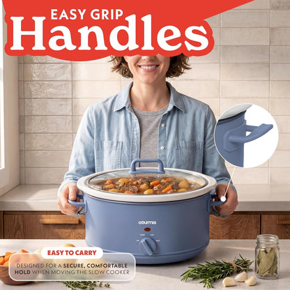 Slow Cooker - 7 Quart Removable Ceramic Pot, Manual Controls with 3 Temperature Settings, Dishwasher Safe Crock and Glass Lid, Lavender12