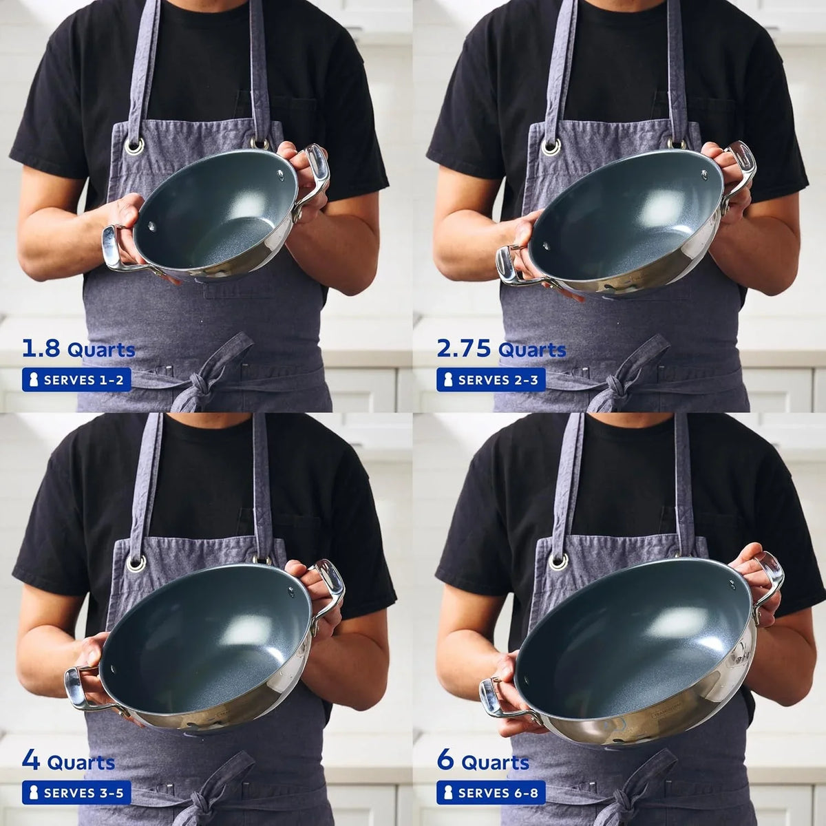 utsava-tri-ply-clad-stainless-steel-4-quart-kadai-with-lid-ceramic-non-stick-interior-induction-ready-large-kadhai-pot-for-indian-cooking