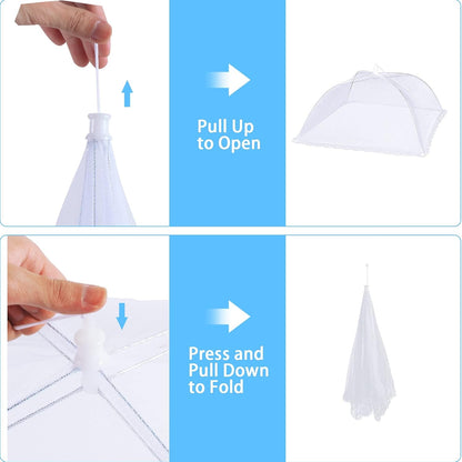 10 PACK Mesh Food Covers for outside for Picnic, Camping Supplies | Picnic Table Food Bowl Covers Outdoors Pop-Up Food Tents 2 Extra Large(40"X24") & 8 Large(17"X17") Bbqs Glamping Essentials3