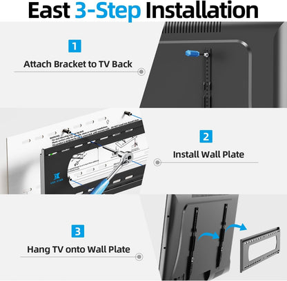 85 86 98 100 Inch Heavy Duty TV Wall Mount for 55-120 Inch Large Tvs up to 220 LBS & 900X600Mm Vesa, Ultra Slim Fixed TV Mount, Low-Profile TVS Bracket, 16" 24" 32" Wood Stud, Fit Most 65+ 75+ 120 Tvs9
