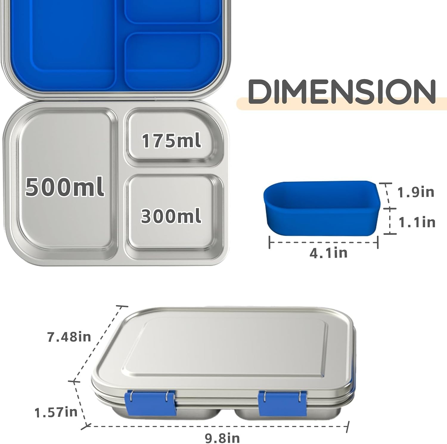 stainless-steel-kids-leak-resistant-bento-lunch-box-3-compartments-with-silicone-container-dishwasher-safe-child-friendly-design-for-school-picnics-travel-bpa-free-blue