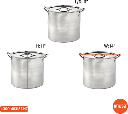 16 Qt Stainless Steel Stock Pot with Riveted Handles for Soups | Mirror-Polished Finish, Riveted Handles with Lid, Ideal for Soups and Stews7