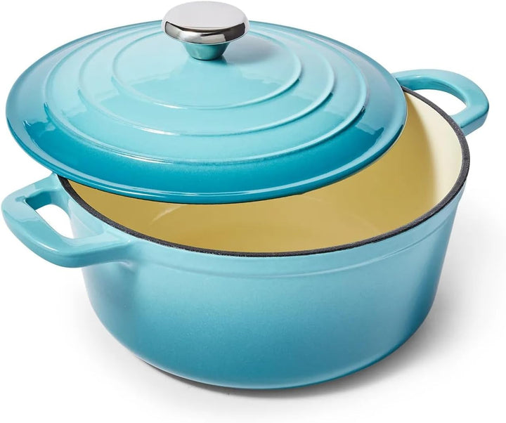 Sur La Table Enameled Cast Iron round Dutch Oven, 4 Qt, Light Blue