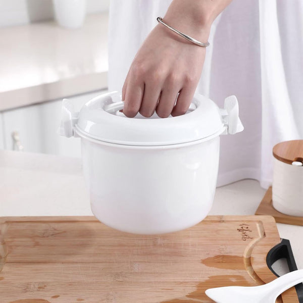 Microwave Rice Cooker1.63 Quart, Microwave Steamer for Vegetables, Micro Cookware for Grains, Pasta & Potatoes - BPA Free, Dishwasher Safe (1.63Quart)2