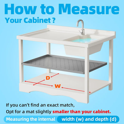Waterproof under Sink Mat 34" X 22", Silicone Mat, Beige6