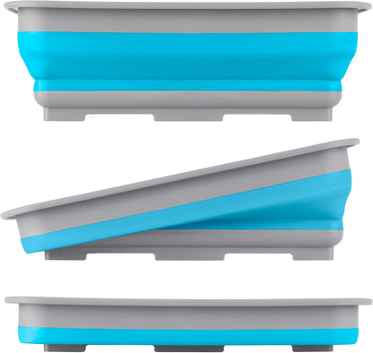 Collapsible Bucket for Cleaning Supplies, Blue, 7.27L | Foldable Wash Bin Dish Tub - Collapsible Wash Basin or Camping Sink for Beach, Tailgating, Soaking Laundry or Camping Gear7