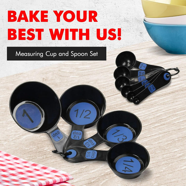 Easy to Read Plastic, Measuring Cup Set, 10 Piece Set, Blue2