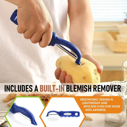 Stainless Steel Swivel Peeler & 4 Sided Handheld Box Grater, XL Size - 2 Product Bundle - Sapphire4