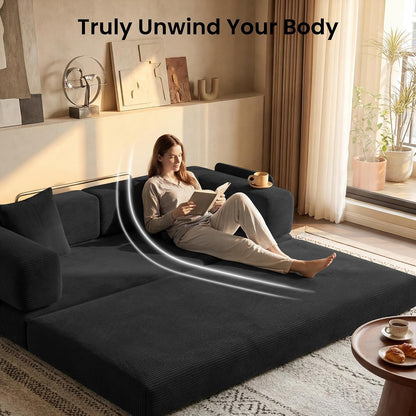 78.8" Convertible Futon Sofa Bed, Boneless Couch for Living Room5