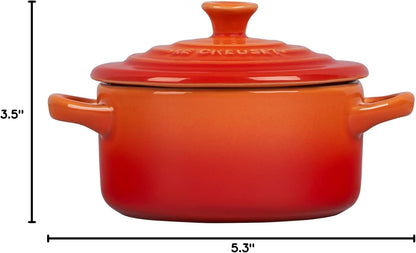 Le Creuset Stoneware Mini round Cocotte, 8 Oz., Flame10