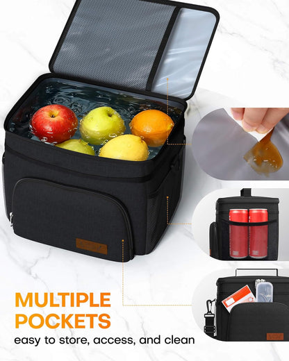 Insulated Lunch Box Men Women Leak-Proof Cooler Lunch Bag 9L6