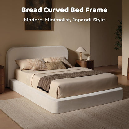 Airframe Queen Upholstered Bed Frame with Rounded-Corner Headboard7