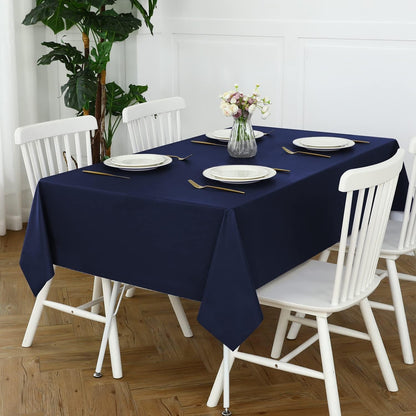 100% Waterproof PVC Tablecloth, Square Oil Spill Proof Stain Resistant Vinyl Table Cloth, Wipe Clean Plastic Table Covers for Kitchen/Dining/Parties - 54 X 54 Inch, Navy Blue3